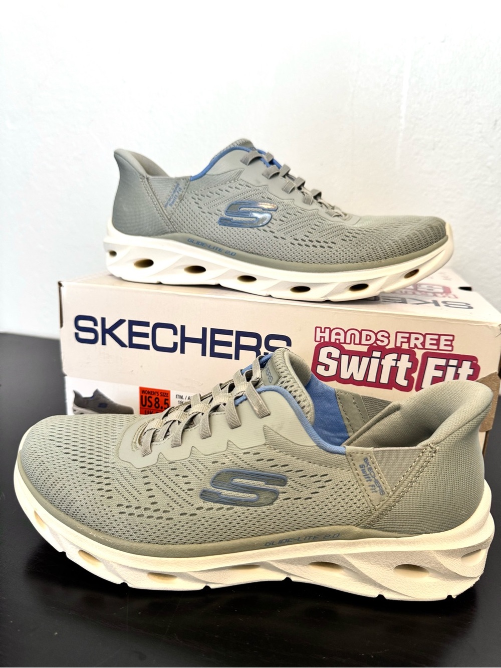 Skechers Men’s Gray and Blue Athletic Running Shoes
